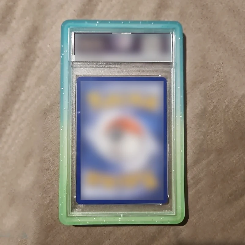 Farbverlauf Silikon Stoßfängerhülle Schutzfolie Display-Schutzhülle TPU für PSA 35PT Graded Card Slab Sportspiel Aufbewahrungshalter