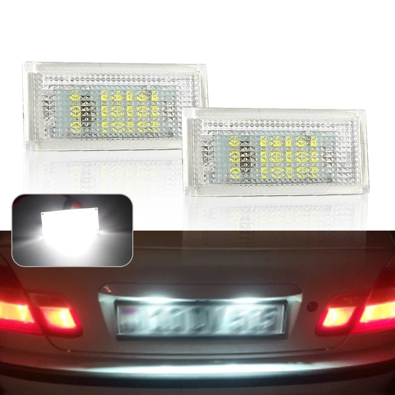 

2PCS Car LED License Plate Lights for BMW 3 Series 325i 328i 318 320 E46 2D M3 Facelift White Canbus Number Plate Lamps 12V