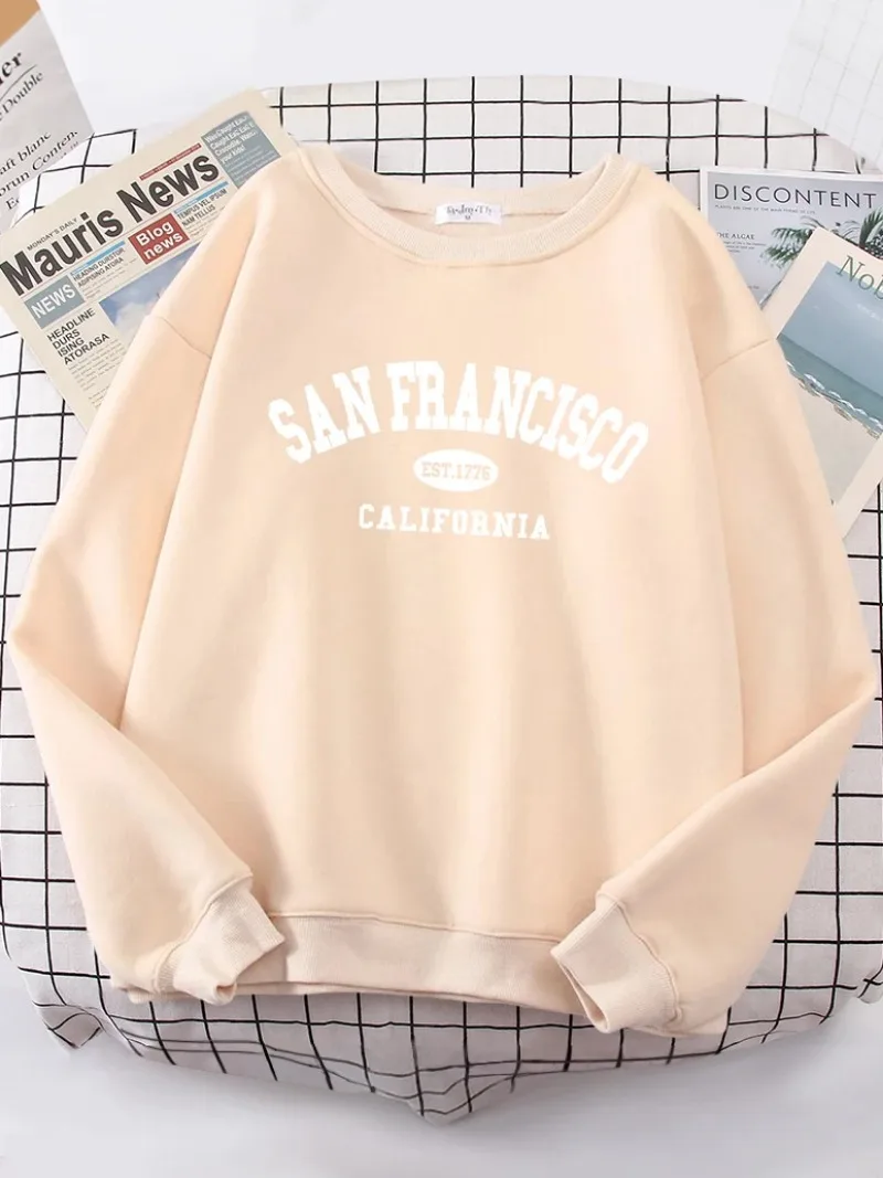 Women Street Fit Hoodie Hipster Oversized Hoody hip hop All-match Top Sanfrancisco Est.1776 California Letter Street Hoodies