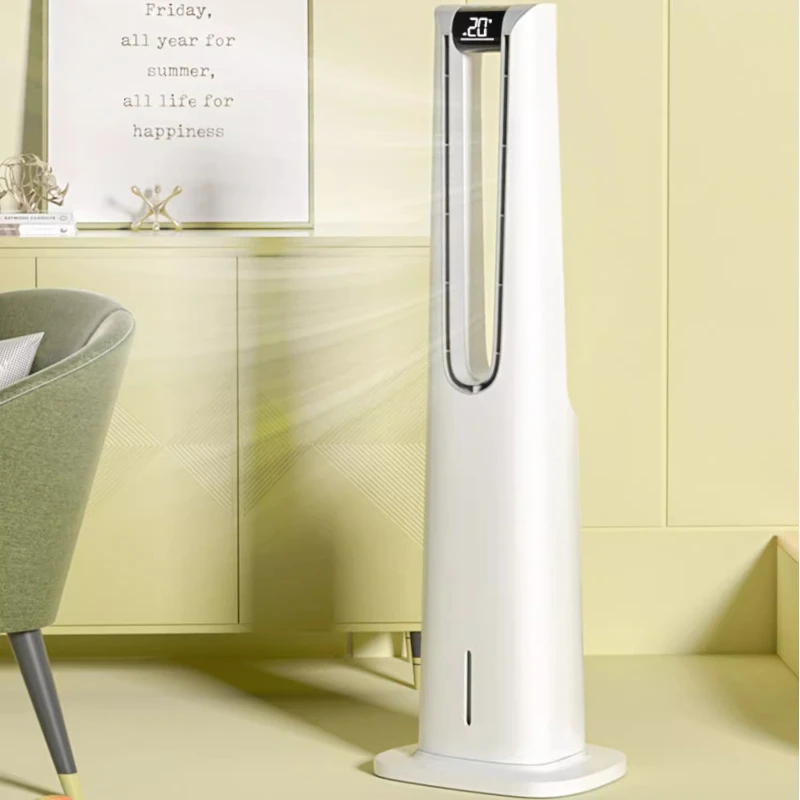 

Bladeless Air Conditioner Fan with Blue Ice Cooling 80°Oscillation Air Circulator Quiet Energy-Saving Water Cooling System