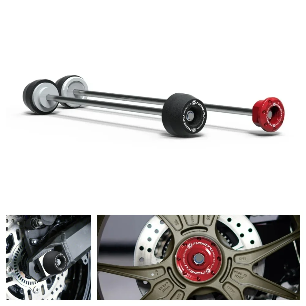 

For Ducati Hypermotard 796 / 821 / 939 / 950 SP / 1100 EVO 2008-2024 Rear Front Axle Fork Crash Slider Motorcycle Wheel Protecto