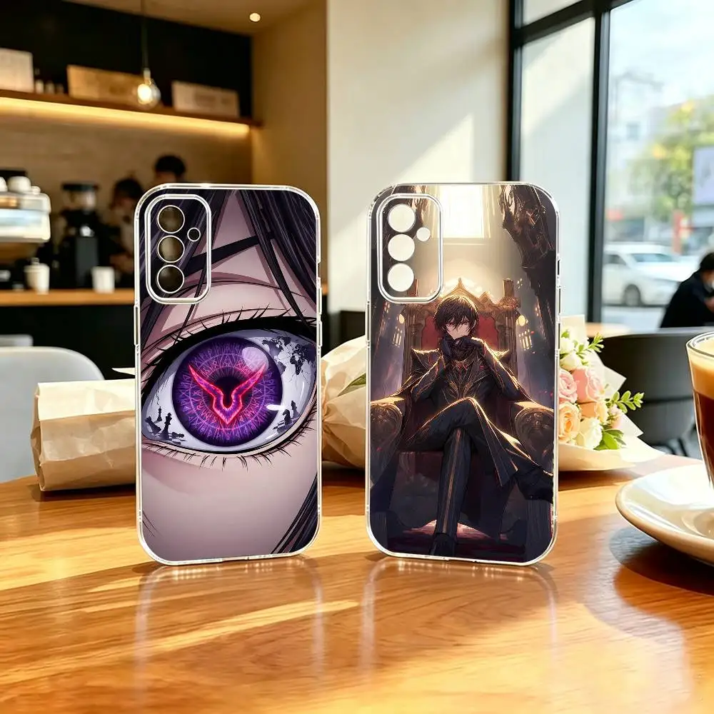 Dark Zero L-Lelouch Code G-Geass-S  Stand Phone Case Transparent TPU For Samsung A71, A70, A52, A51, A40, A30, A20