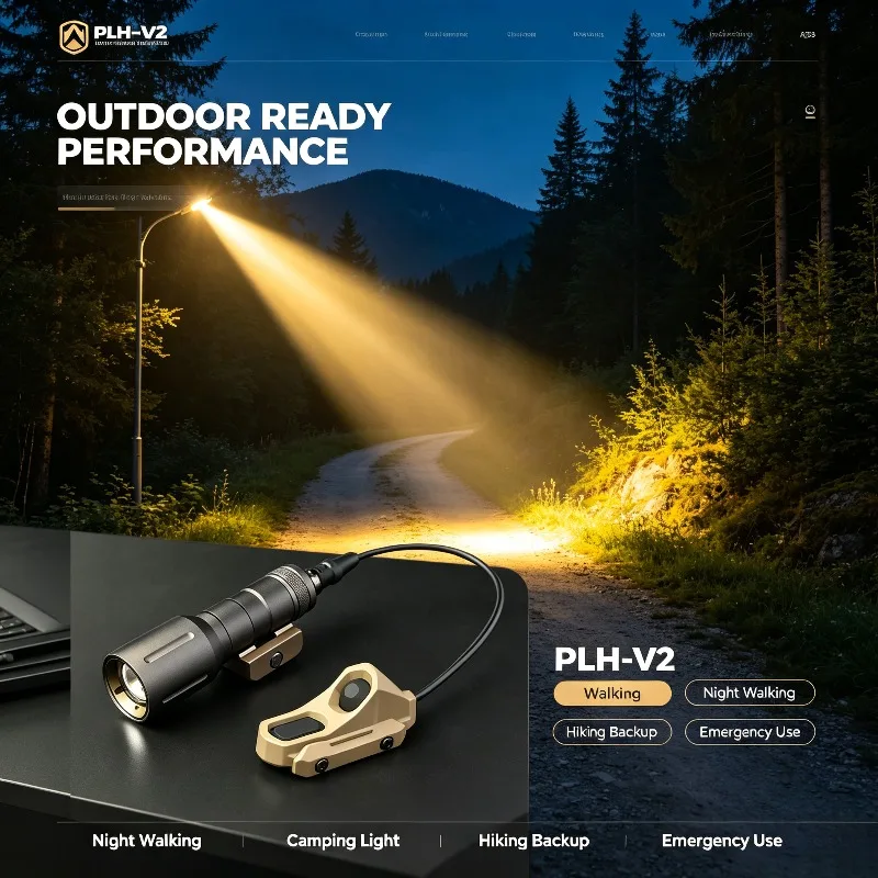 AX Mouse Tail Quick‑Click Alloy Flashlight PLH‑V2 Series Long‑short High Bright Burst Flash Hand Torch