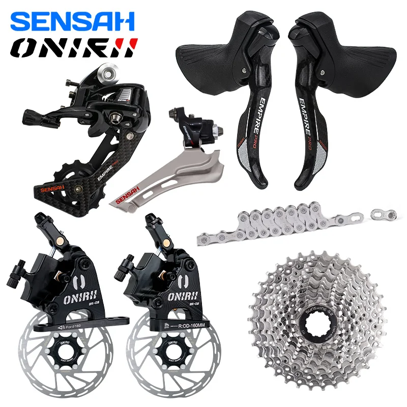 

SENSAH EMPIRE PRO 2x12 Speed Road Bike Kit with 12V 24s Carbon Fiber Shifters Lever L/R + Rear Derailleurs for SRAM Bicycle New