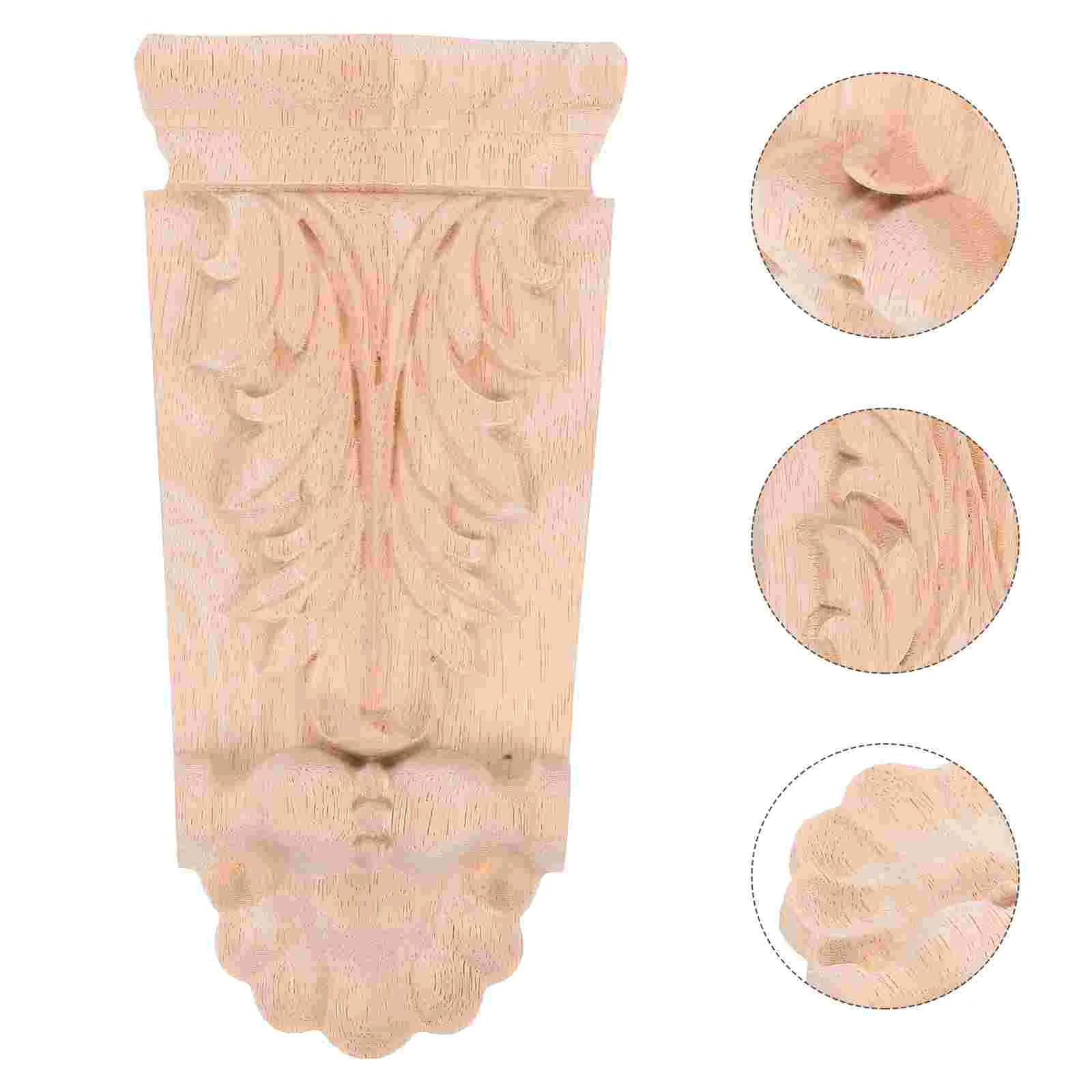 

Wood Carved Capital European Style Appliques Onlays Decorative Corbels Sturdy Solid Wood Craftsmanship Living Room Bedroom