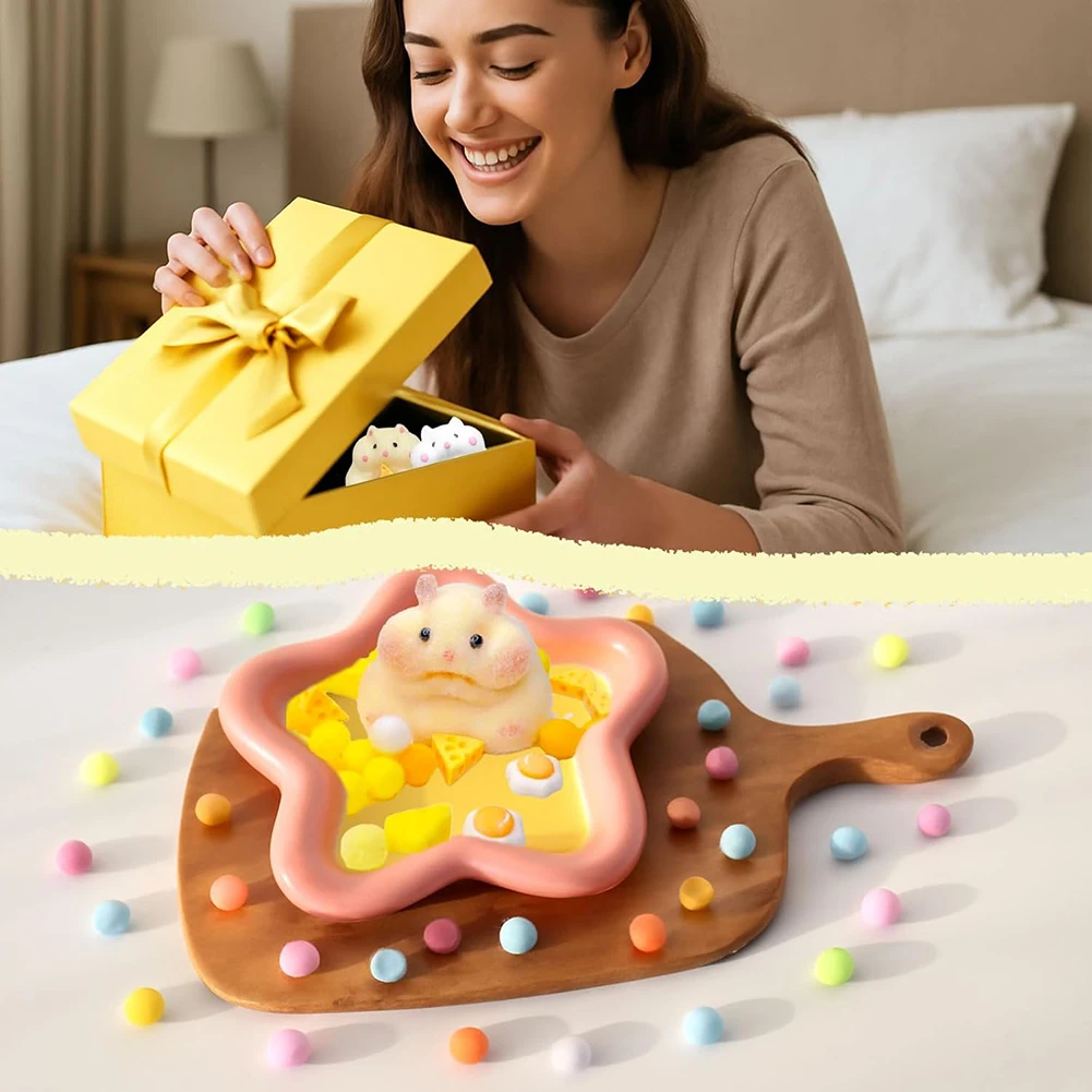 لعبة الهامستر Squshie اللطيفة المصنوعة يدويًا لتخفيف التوتر لتزيين المنزل