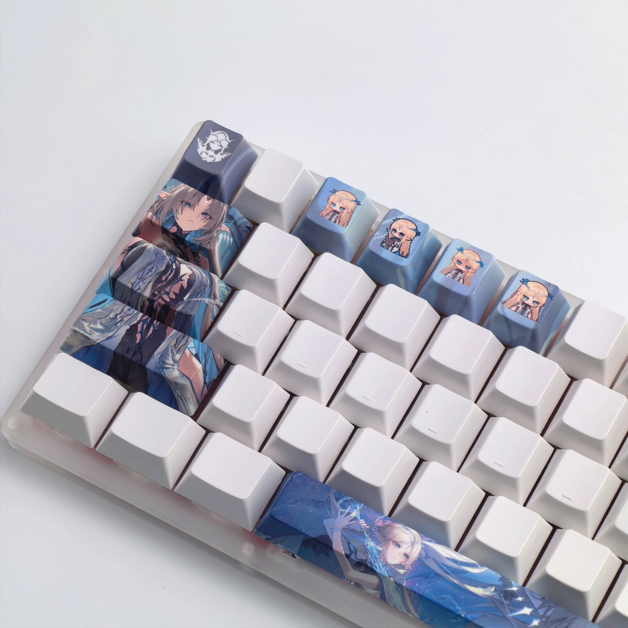MAIMOOO Wuthering Waves Cartethyia Keycaps 12Keys Cherry Profile PBT Personalized Anime Game Keycaps DIY Mechanical Keyboard