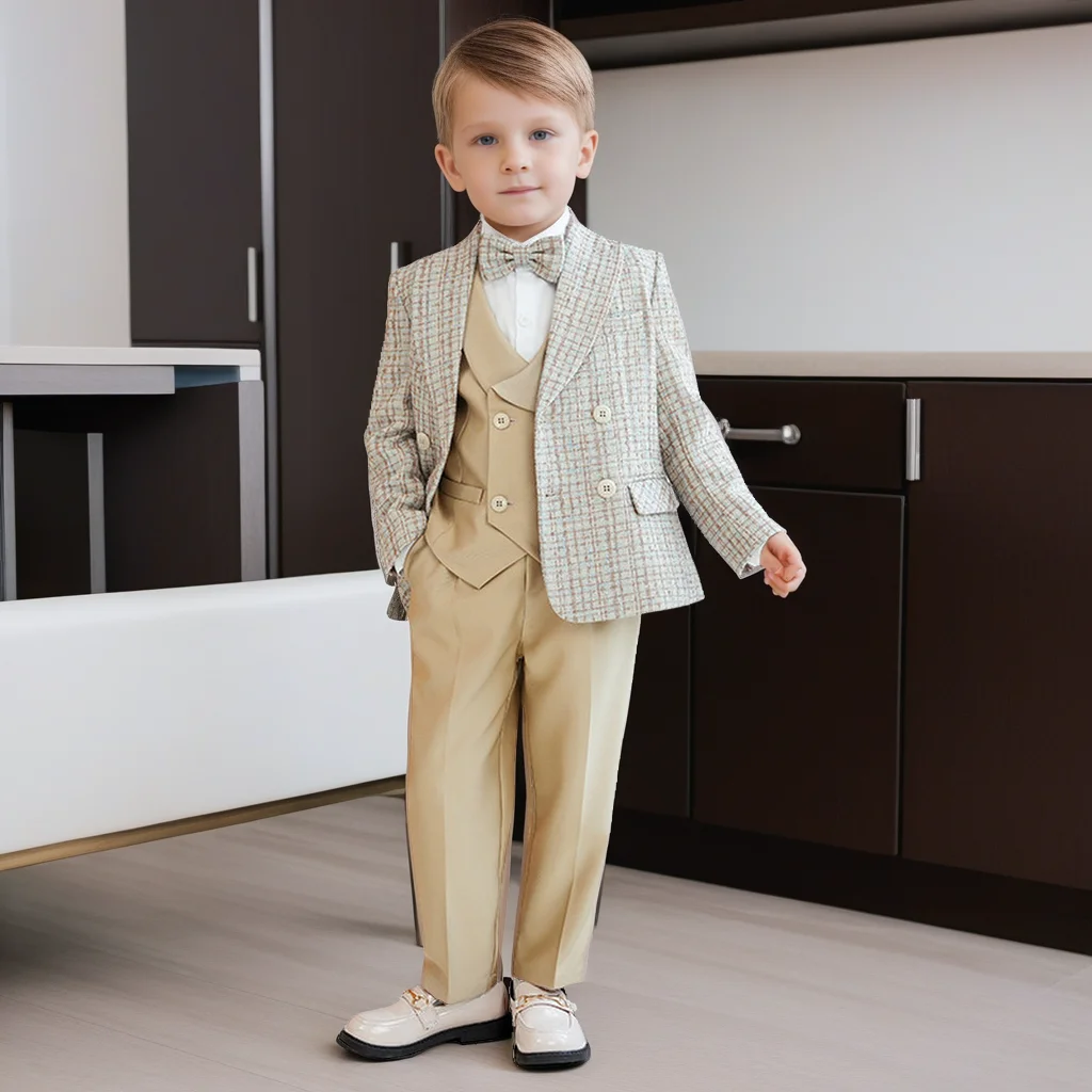 

Boys Wedding Suit Set Fall Winter Gentleman Kids Piano Performance Blazer Outfit Toddler First Birthday Photo Shoot Costume 10 Y