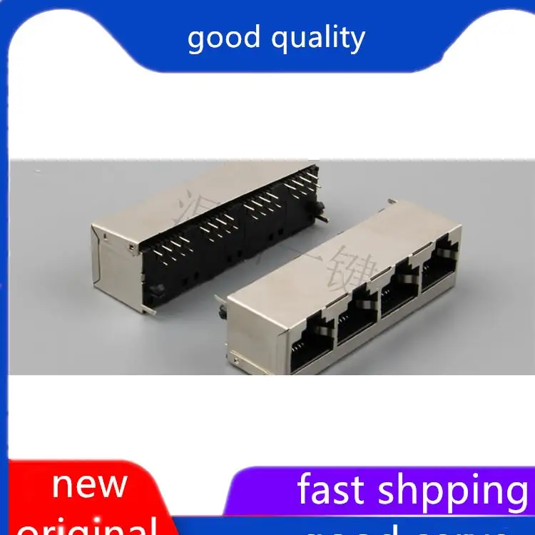 10pcs original new RJ45 socket 5224-8P8C-1 * 4 four network port network interface vertical 180 degree 1X4 switch port