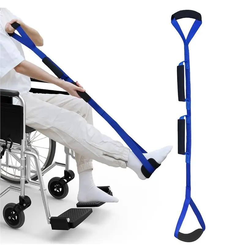 ELEG-Rigid Leg Lifter Strap 40 Inch, Long Leg Lifter With EVA Handgrips& Foot Loop, Leg Lifter After Hip Replacement