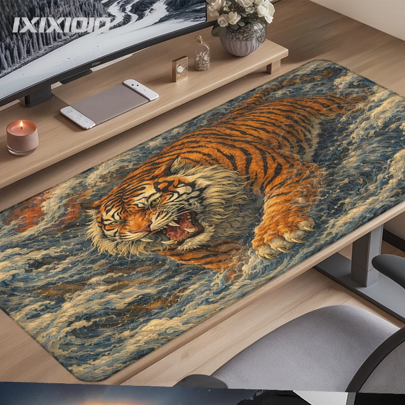 Tiger in the Waves Mouse Pad Gaming XL Computer HD New Large Mousepad XXL Playmat Mouse Mat Soft Office Carpet PC Table Mat