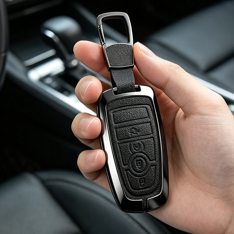Car Smart Key Case Cover For Lincoln Continental MKC MKZ MKX Corsair Navigator Z Nautilus Aviator Metal Leather Shell