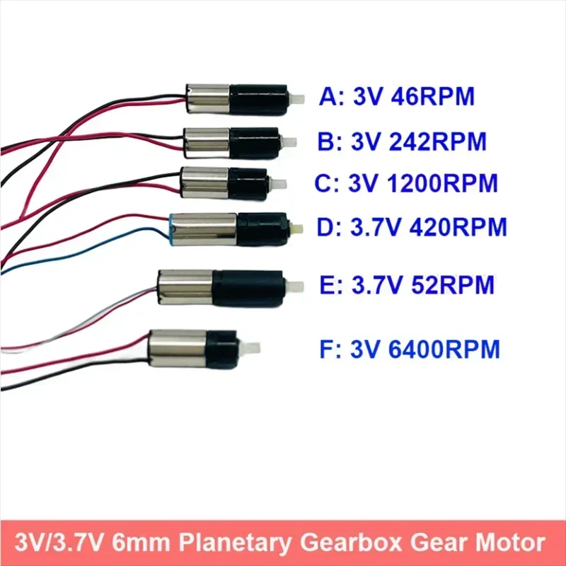 DC 3V Mini 6mm Planetary Gearbox Gear Reducer Motor Reduction Micro Coreless Motor DIY Robot