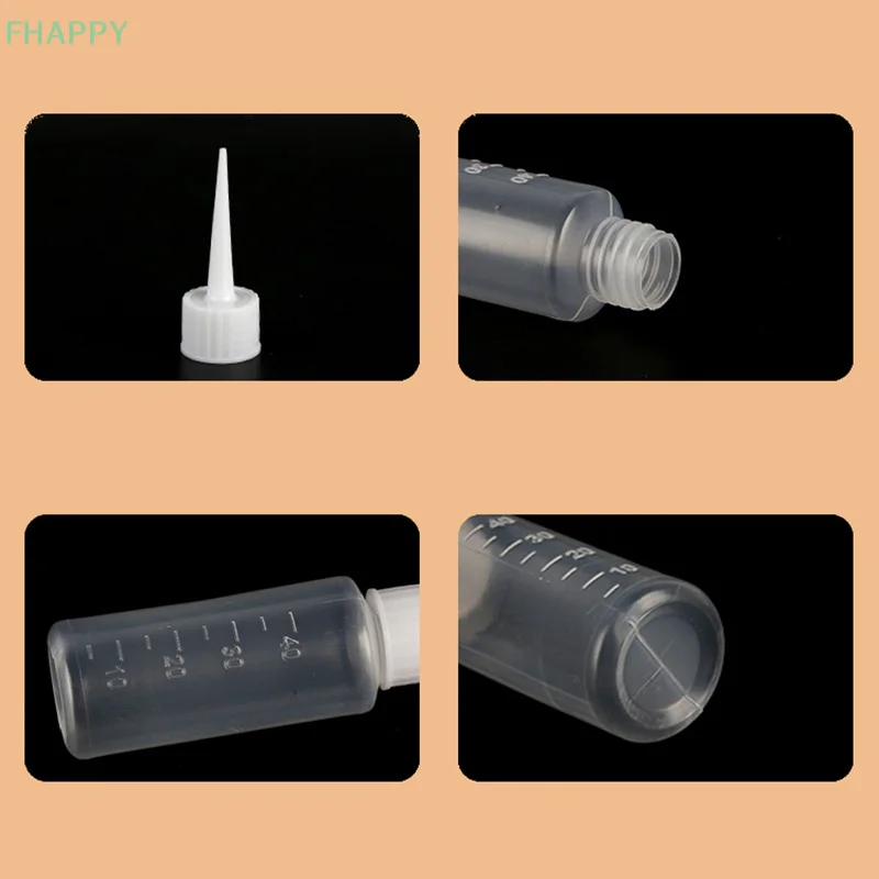 Flacone applicatore con punta trasparente in plastica da 5 pezzi 40/100ml adatto per artigianato colla artistica multiuso riutilizzabile vuoto