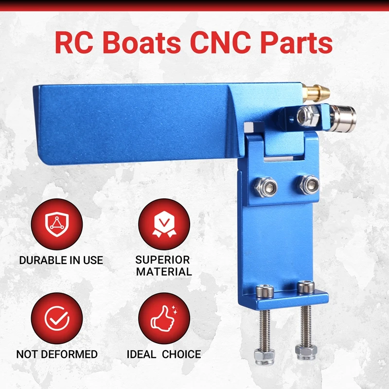 Timone dell'acqua di aspirazione in metallo di marca 75 mm in lega di alluminio per barche RC per parti CNC di barche RC telecomandate