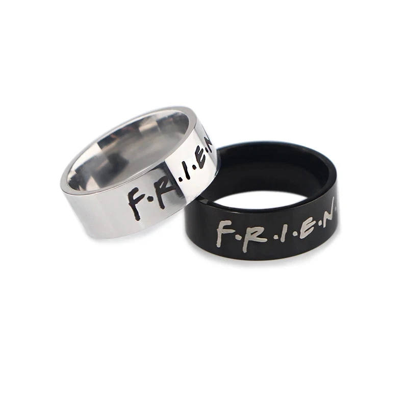 Stainless Steel Rings Amercian TV Show FRIENDS Theme Finger Ring Print Letter F.R.I.E.N.D.S Fans Gifts