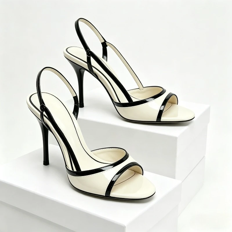 Summer Designer Slingback Heeled Sandals Women Round Toe Pumps Hollow Elegant Heels Luxury Party Dress Shoes Sandalias De Mujer