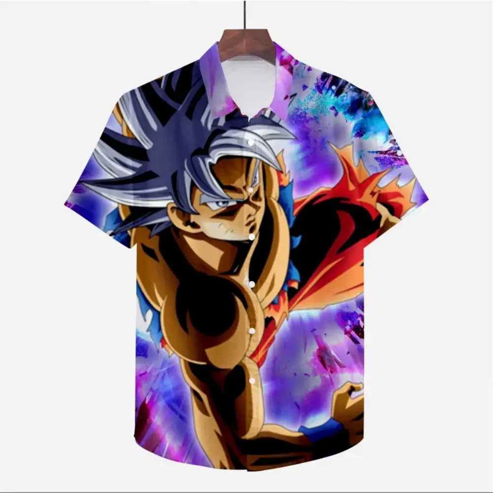 5XL Men's Shirt Dragon Ball Z Vegeta Clothes Beach Style Oversized Streetwear Super Saiya Cute High Quality Anime Goku Cool 2023