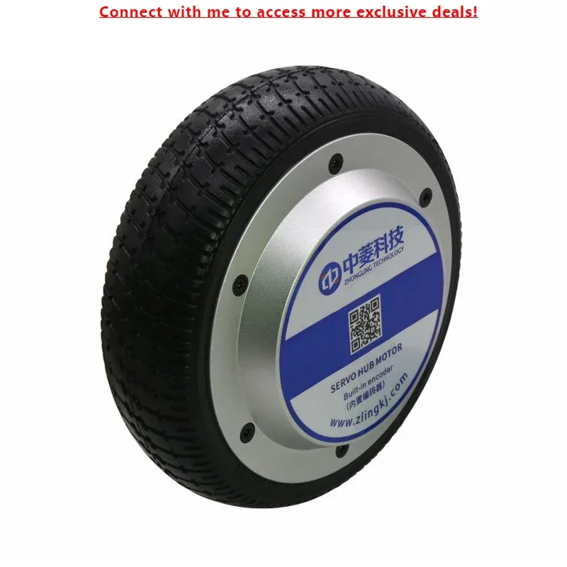 

ZLTECH CE ROHS2.0 6.5inch 24V-48V 350W 6N.m 150kg Load Encoder Brushless DC Wheel Hub Servo Motor With Rubber Tire For Robot