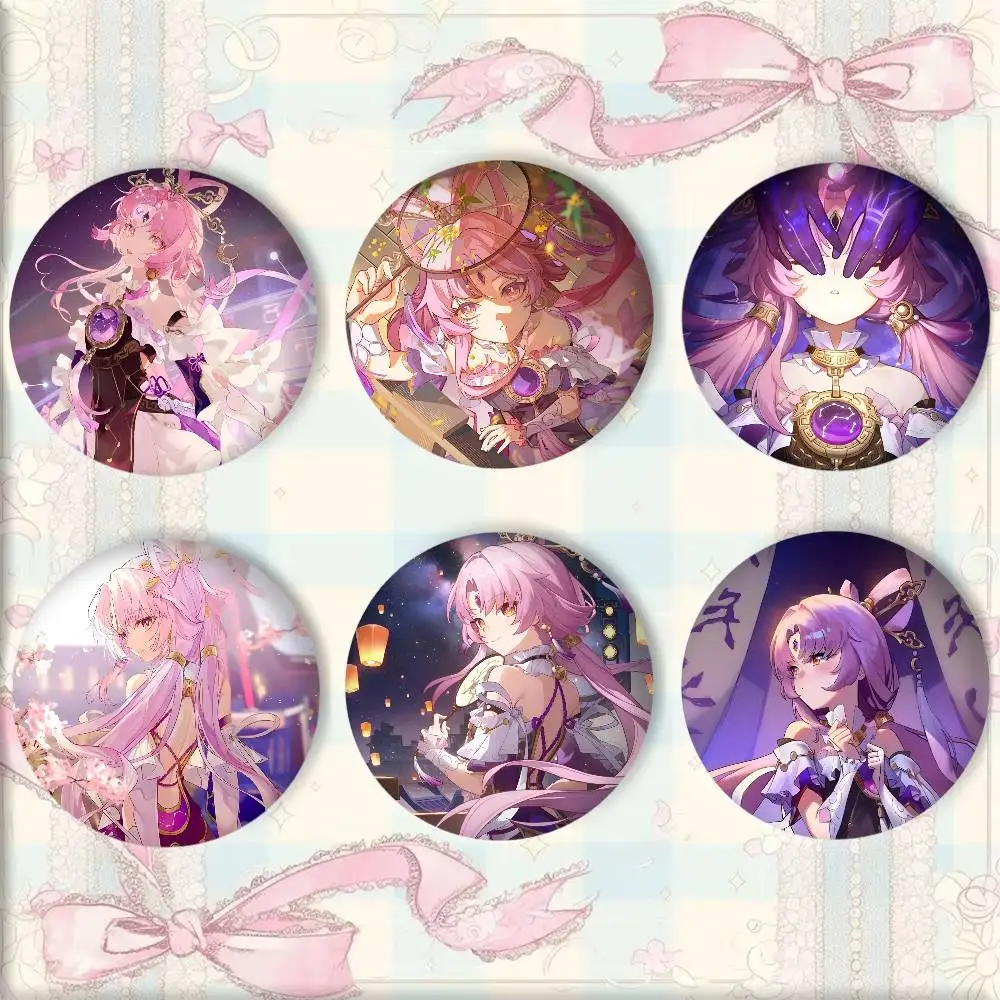 Cartoon Anime Game Honkai Star Rail Fu Xuan Badges Round Cosplay Pin Bag Decor Fans Collect Friends Gifts Brooch