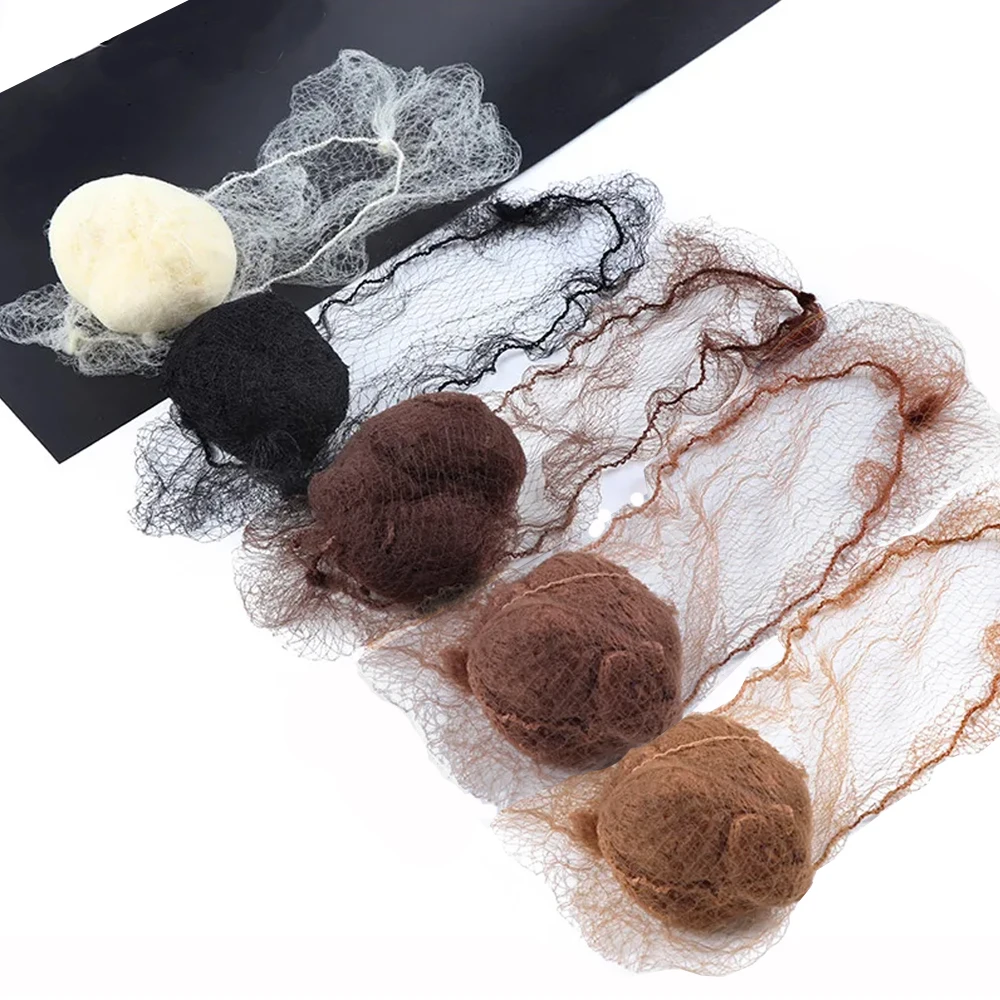 20Pcs Durable Nylon Hair Net For Bun Hair Hair Style Tool Black Beige Brown 5Mm Hair Net For Wigs Mesh Hair Styling Hairnets