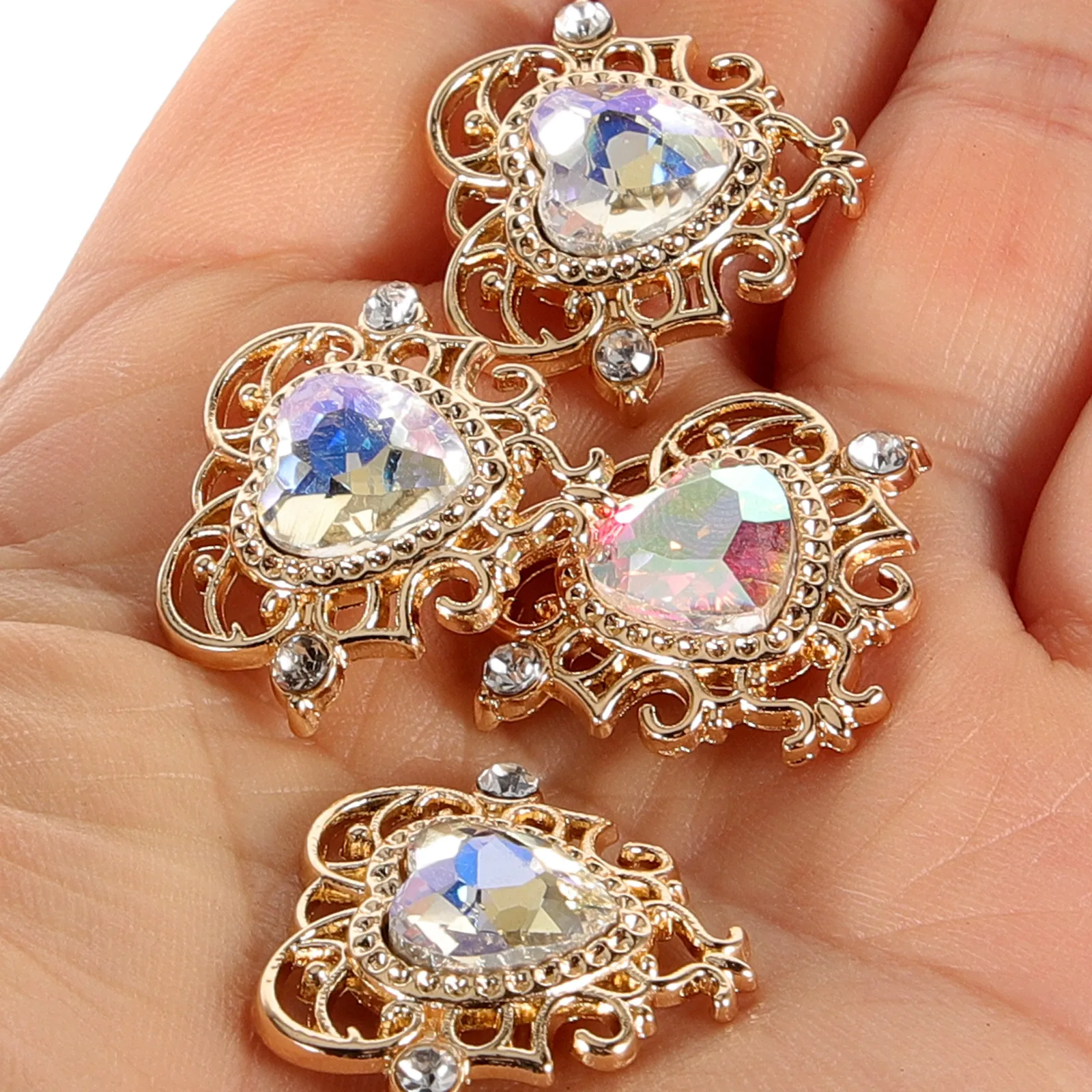 

10pcs Vintage Lace Hollow Heart Decorative Alloy Charms for DIY Jewelry Making Necklace Bracelet Keychain Crafts