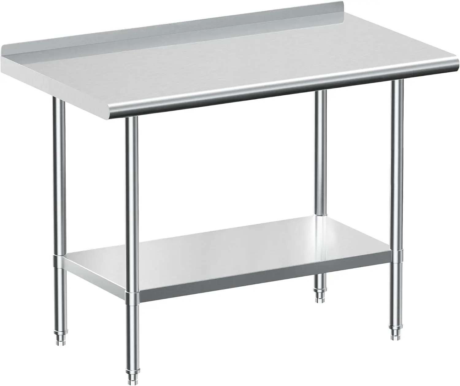 Steel Work Table with Backsplash, Commercial Table for Prep & Work Table for Restaurant and Home - 24