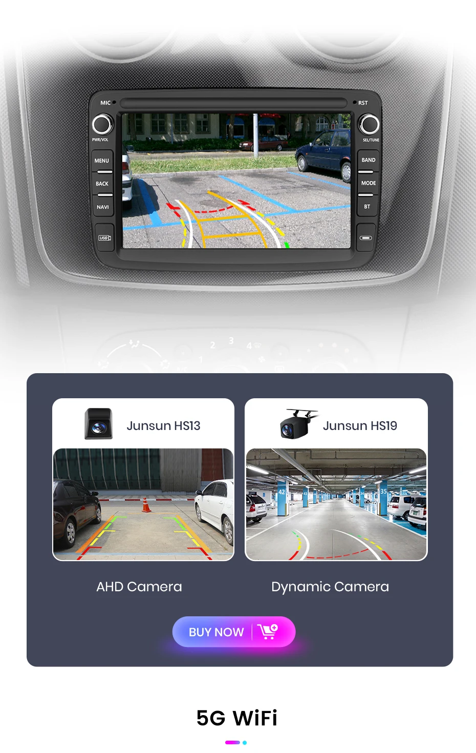 Junsun 7" Wireless Carplay Android Auto Autoradio für Renault Dacia Duster Sandero Dokker Logan Captur GPS RDS Multimedia Player – Detail 19