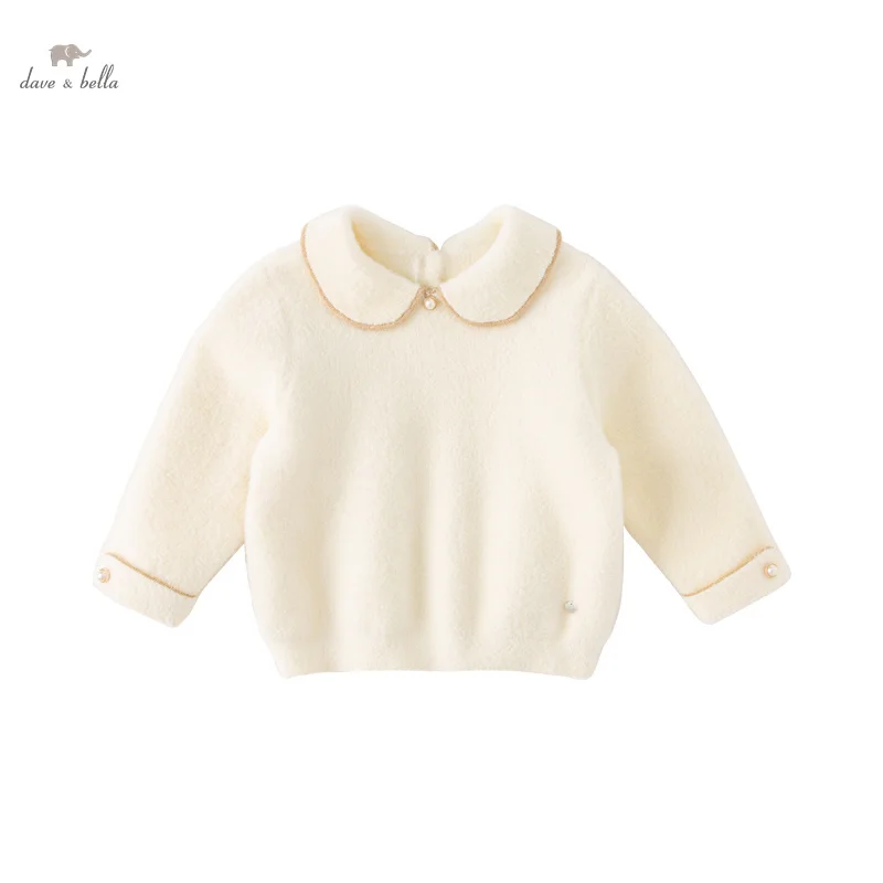 Dave Bella 2023 New Autumn Winter Girls Baby Children Top Knitted Sweater Pullover Fashion Casual Sweet DB4237325