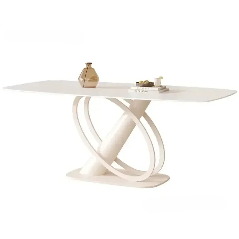 hh-Nordic Minimalist Slate Dining Tables Dining Room Furniture Luxury Cream Style Apartment Design Dining Tables Chair Set^
