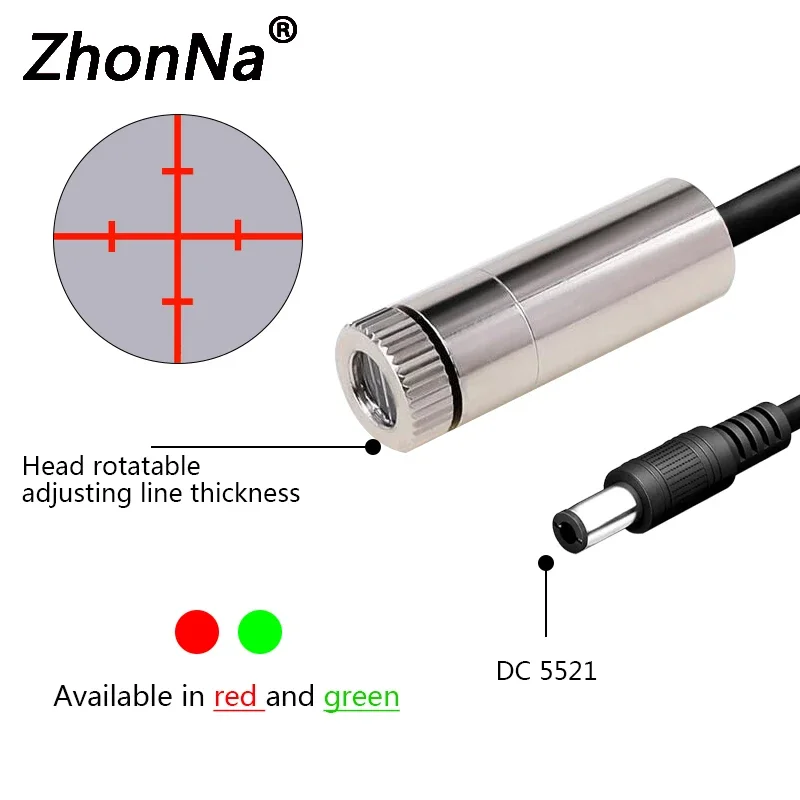 660 nm rood met schaal kruislijnlasermodule kop glazen lens focusseerbare verstelbare diode industriële diameter 12 mm optische instrumenten