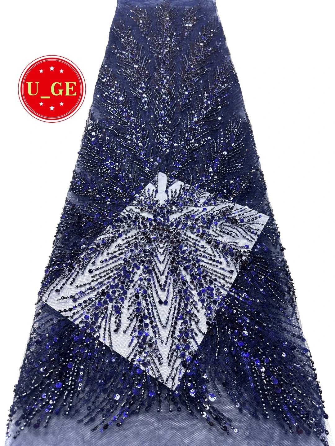 

2026Latest Austria Best Quality Elegant Soft Mesh Sequined lace with Beads Stones Fabric For Wedding Evening Dress U_GE5918