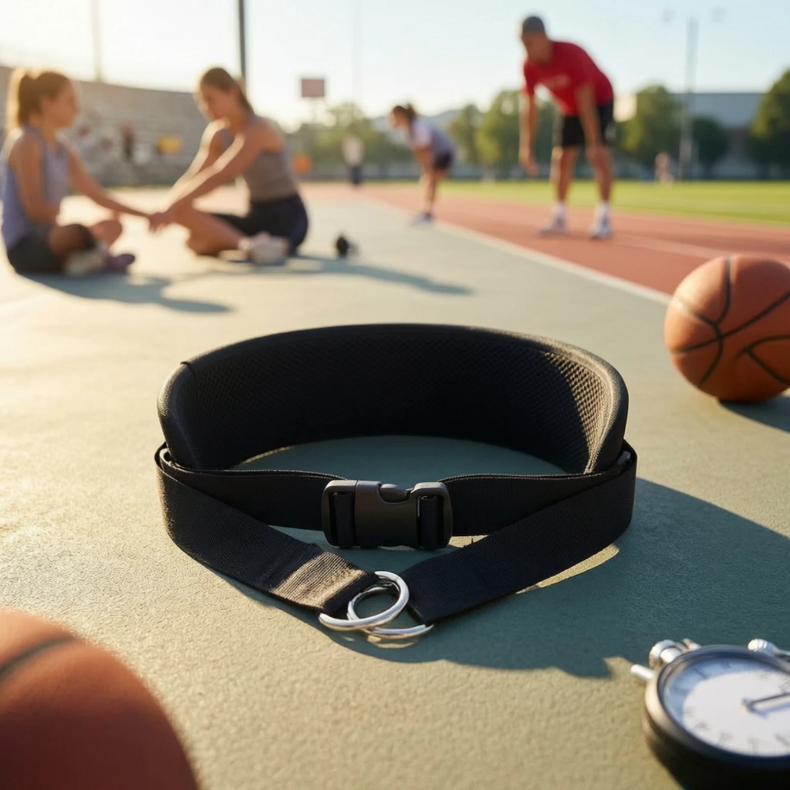 Cinturón Deportivo Ajustable con Anillas en D, Cómodo y Multifuncional para Atletas y Gimnasio