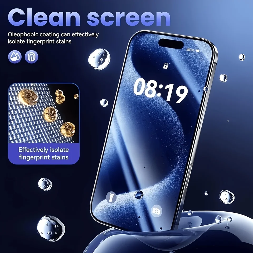 3 Piezas Vidrio Templado de Privacidad para iPhone 17 Pro Max, iPhone 18 Pro/16/15/14/13/12/11 Protector de Pantalla 3