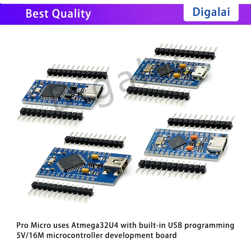 Pro Micro ATmega32U4 Development Board 5V 16M Micro Controller With Built‑in USB Bootloader Programming For Arduino DIY