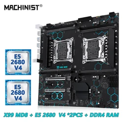 MACHINIST X99 MD8 Dual CPU Motherboard，Optional Intel Xeon E5 2680 V4 And E5 2697 V4 CPU LGA 2011-3 DDR4 RAM USB3.0