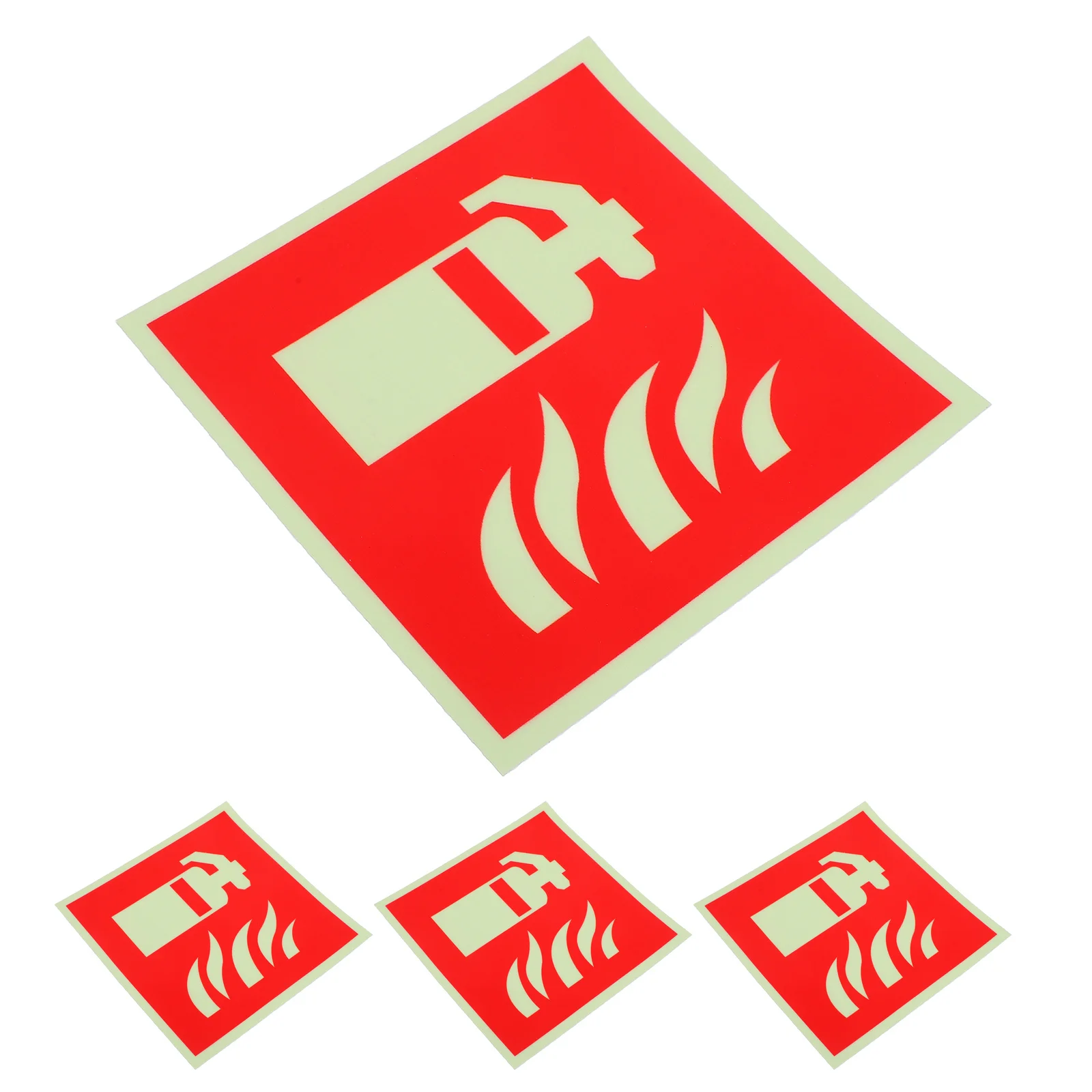 4 قطعة ملصق علامة السلامة من الحرائق يتوهج في الظلام ذاتية اللصق لمكتب مطعم متجر بيع بالتجزئة ملصق تحذير مضيء