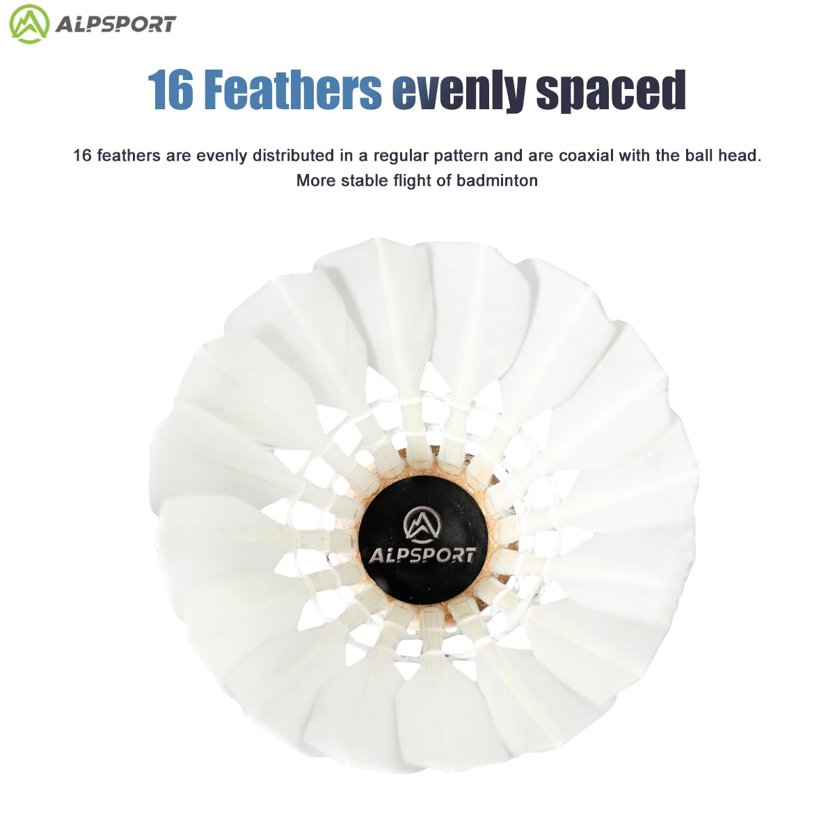 ALP SSS-02 12PCS/1 Bucket Professional Competition Grade White Duck Feather Badminton Durable Training Ball 77 Speed Shuttlecock