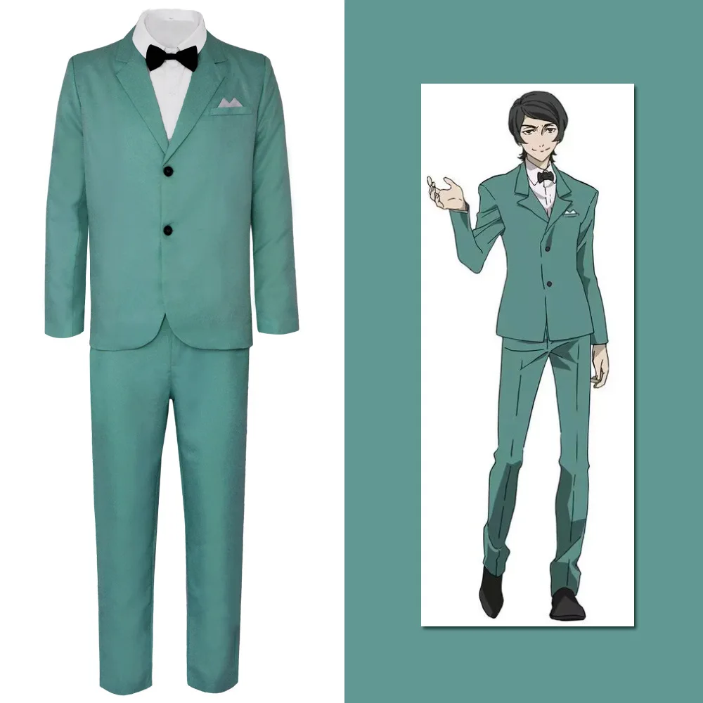 Anime Mushitarou Oguri Bungo Stray Dogs Season 4 Hunting Cosplay Costume Green Suit Coverall Man Carnival Leisure Time Uniform