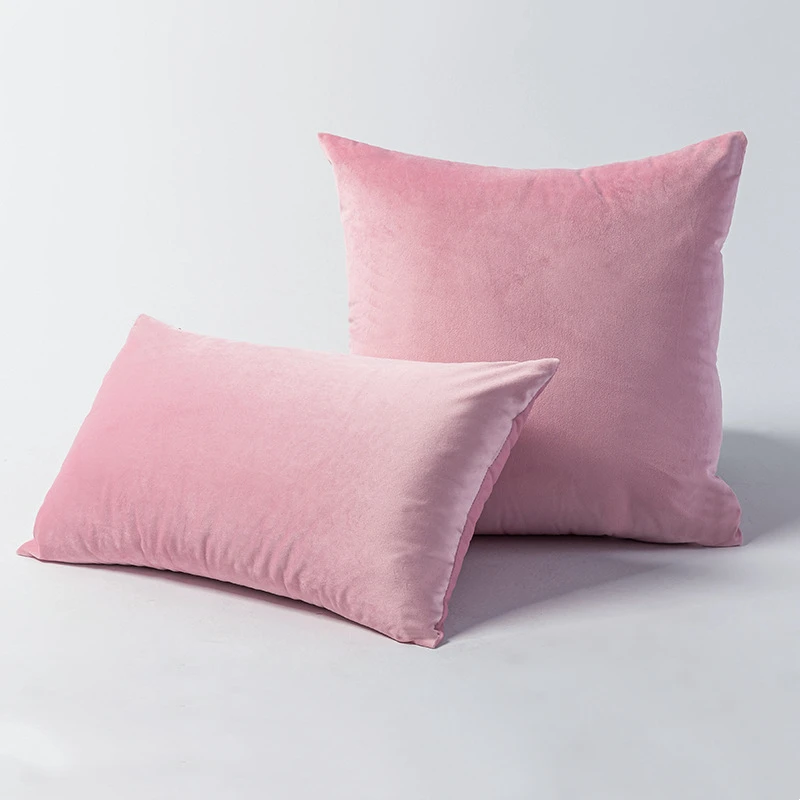 1 Stück, dicker, weicher Samtkissenbezug, dekorativer Kissenbezug, 30x50, 45x45, 50x50, zur Raumdekoration, Kissenhülle, Kissenbezug, Beige, Pink.