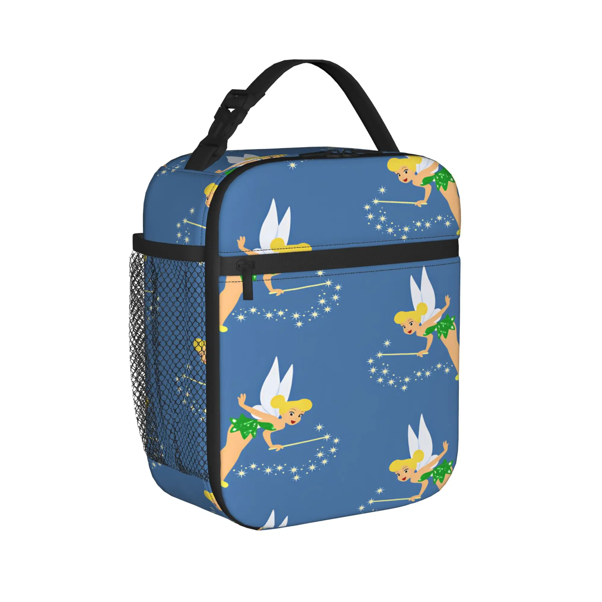 Tinker Anime Bells Lunch Bag  Office Lunch Box For Girls Casual Graphic Tote Food Bags Oxford Convenient Cooler Bag