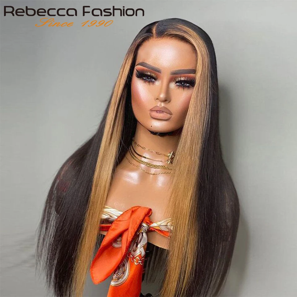 

22" 24" 13X6X1 Side Part Lace Front Wigs Highlight PP27 Straight Human Hair Wigs Brazilian Straight Lace Front Wigs For Women