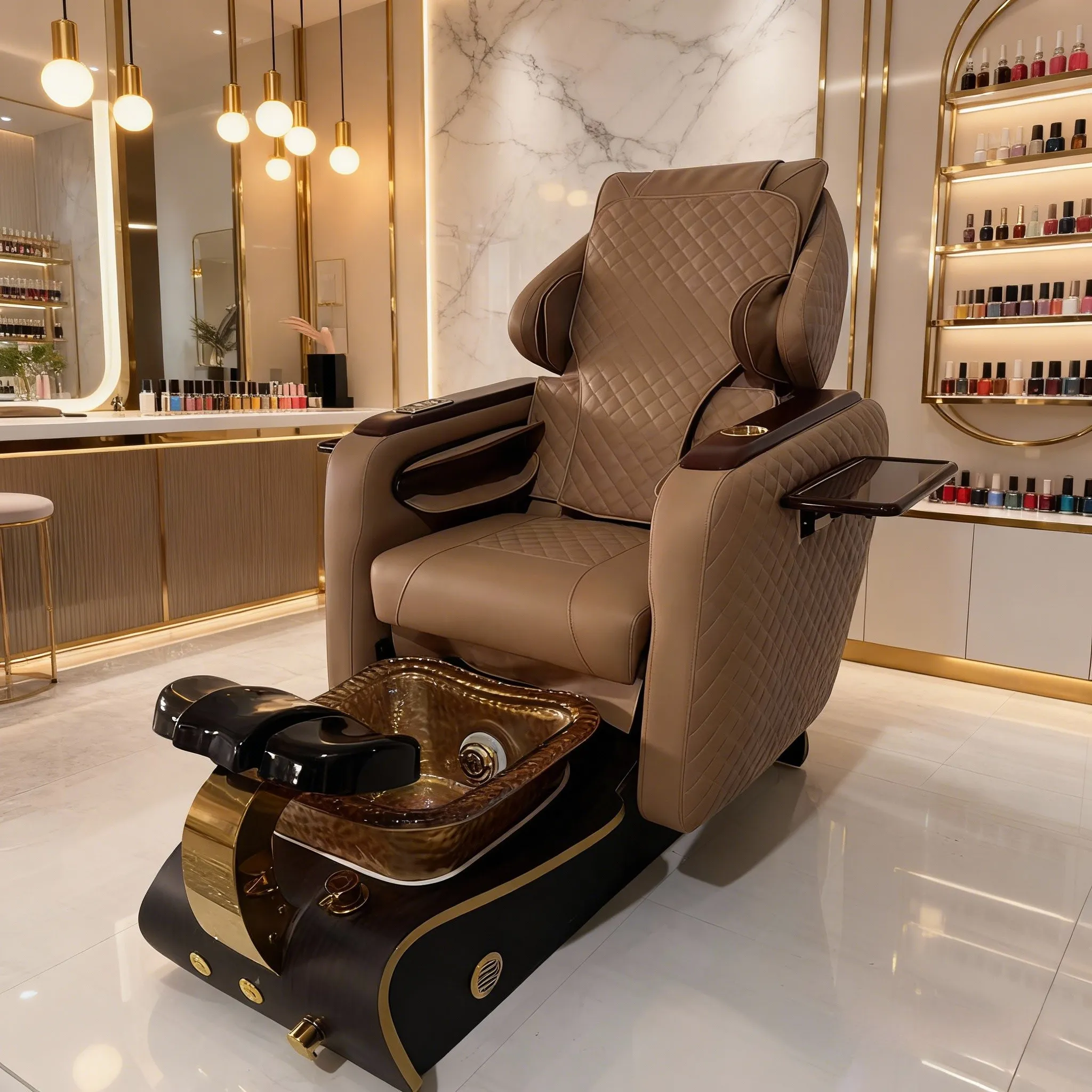 Luxury Pedicure Chair With Disposable Jet Liner Spa Massage And Manicure Table Set Pipeless Whirlpool Tub For Nail Salons
