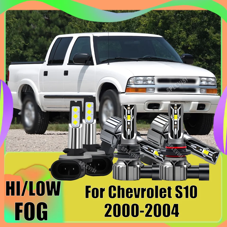 LED Headlight Foglamp Complete Installation Kit Efficiency Heat Sink Cooling System For Chevrolet S10 2000 2001 2002 2003 2004