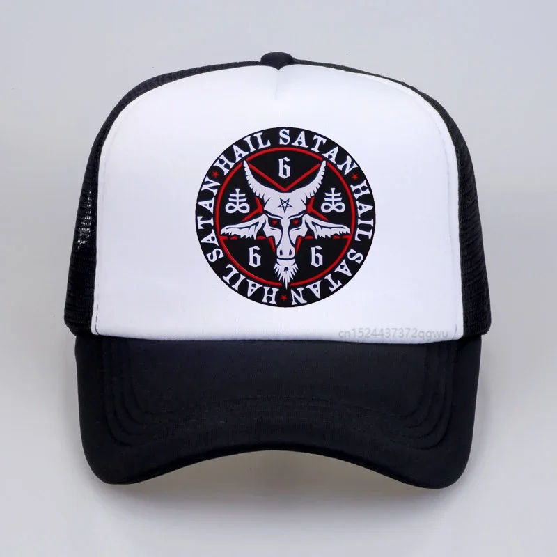 Hail Satan cap for men Pentagram rock goth unholy satanic punk baseball cap Satan Satan Baphomet Goat in Pentagram Unholy hat