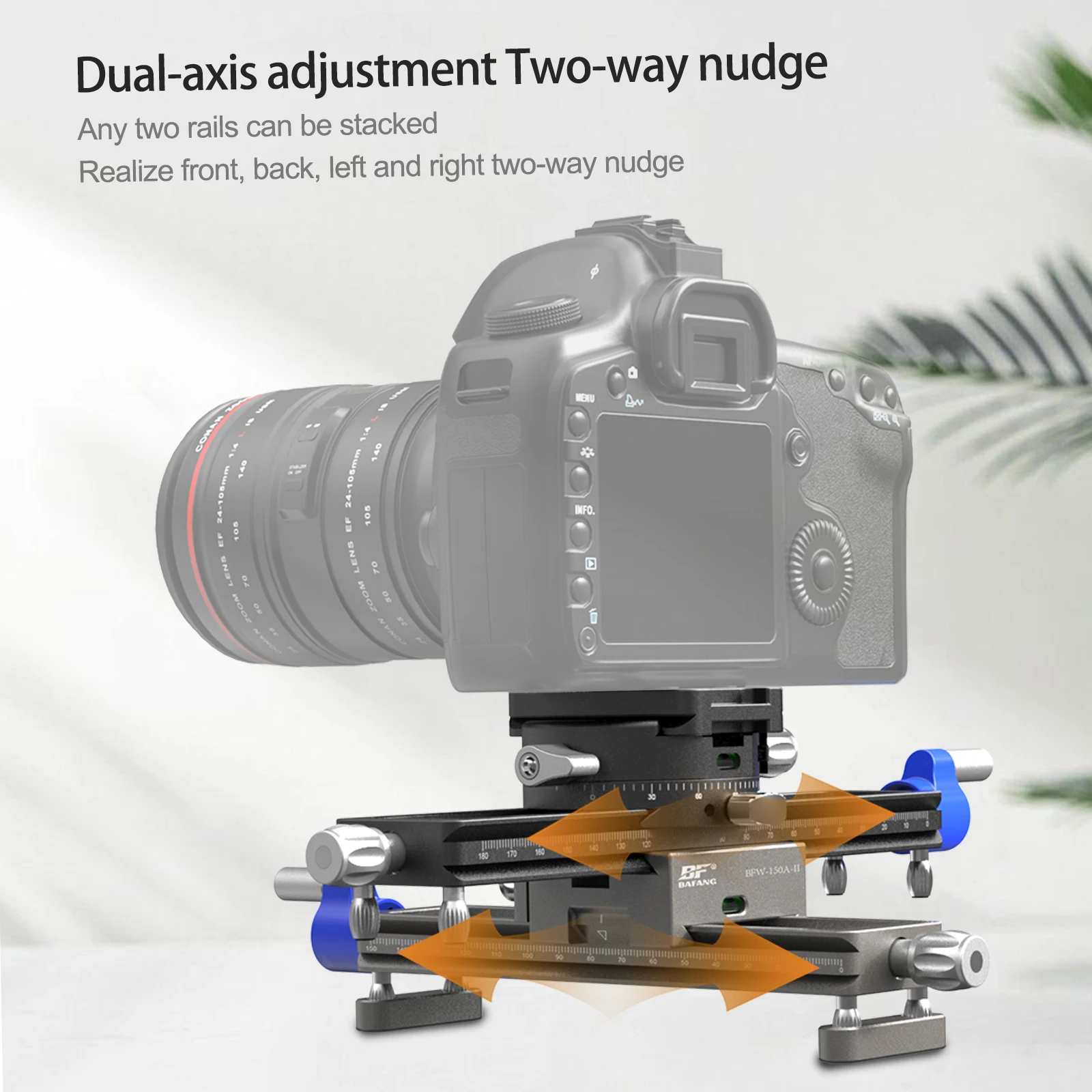 BAFANG Fotografie Accessoires BFW-150A Professioneel Statief 4-weg Macro Scherpstelrail Camera Slider (ZWART/Gun grijs)