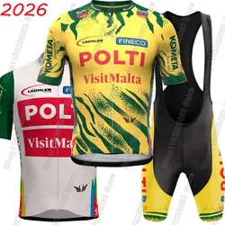 Team Polti Visitmalta 2026 Cycling Jersey Set Mens Italy Kometa Clothing Road Bike Suit Mountain Bicycle Shirt Bib Shorts MTB