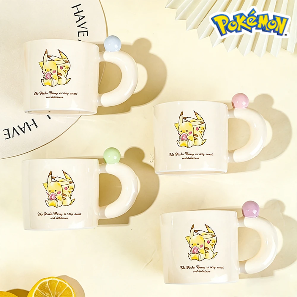 SHUNXIANG Pokémon Pikachu Pattern Ceramic Coffee Mug Microwave Safe Cute Cartoon Breakfast Milk Juice Water Cup Drinkware Gifts