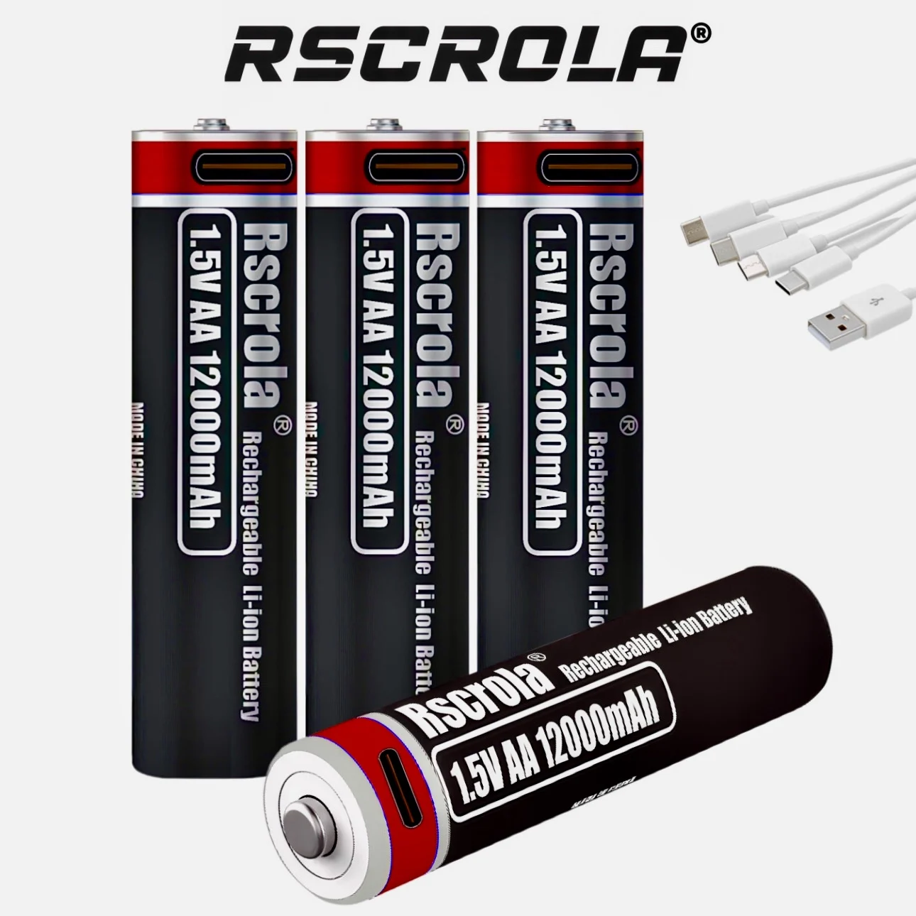 

New Type-C AA 12000mAh Rechargeable Lithium Battery 1.5V for Hunting Camera Remote Control Mouse Smart Door Lock Microphone