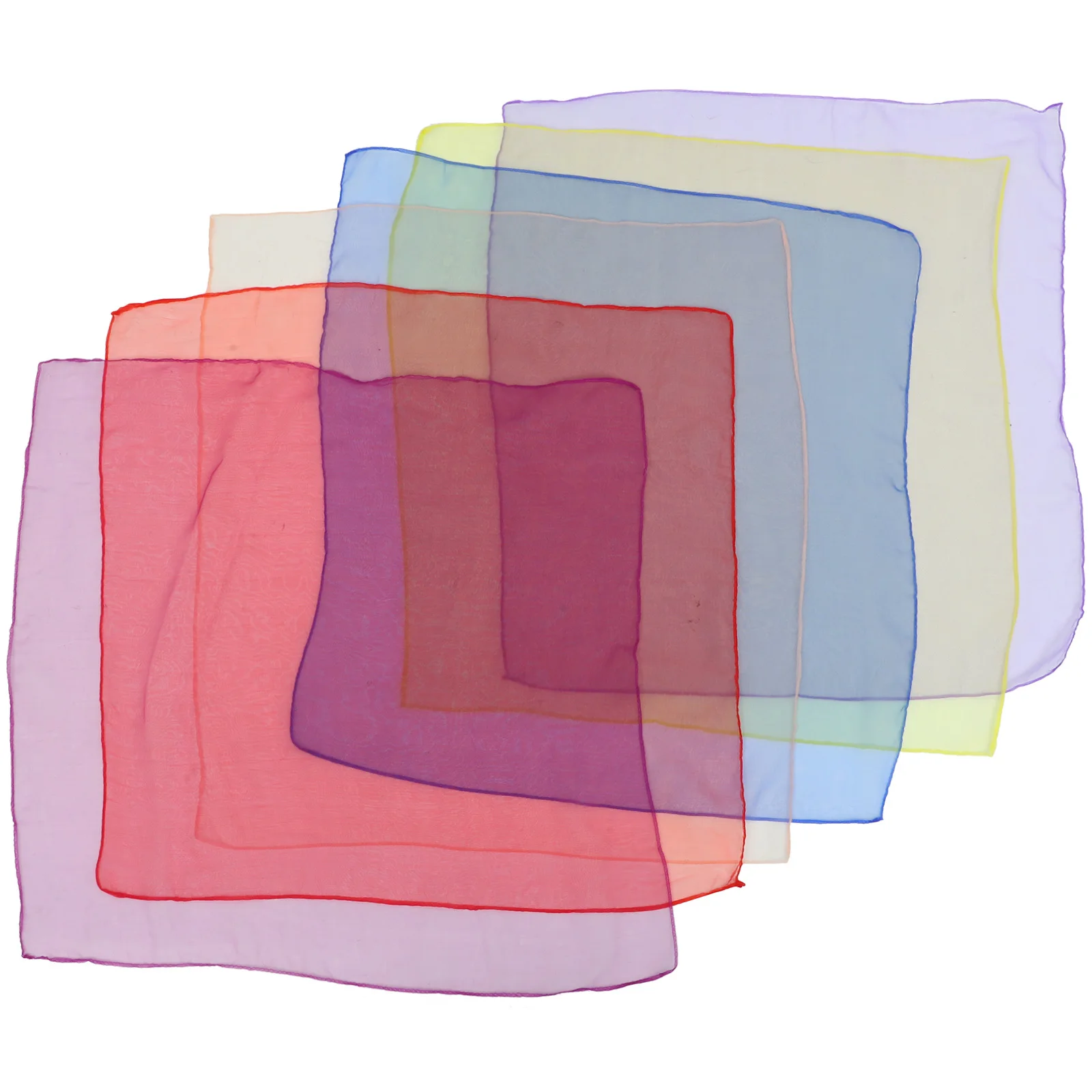 

6Pcs Candy Color Juggling Scarves Square Silk Play Scarves Kids Dancing Performance Props Accessories Rayon Dance Scarfs